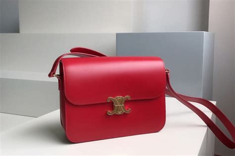 WOMEN'S LUXURY RED TRIOMPHE HANDBAG 